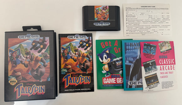 Talespin Sega Genesis 1992 100% CIB Complete In Box Near MINT!