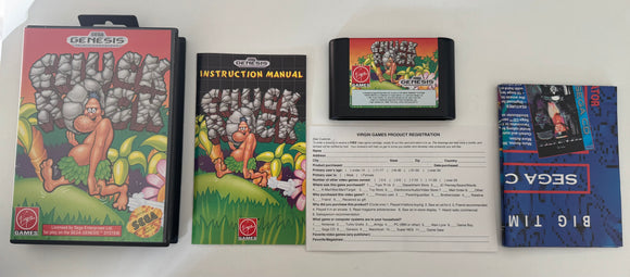 Chuck Rock Sega Genesis 1991 100% CIB Complete In Box MINT!
