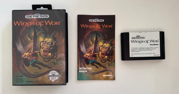 Wings of War Sega Genesis 1991 CIB Complete In Box Near MINT!