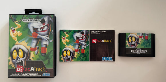 Decap Attack Sega Genesis 1991 CIB Complete In Box Near MINT!