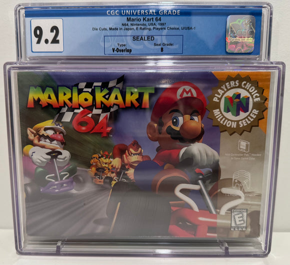 Mario Kart 64 N64 Made in Japan, E Rating, Players Choice CGC 9.2 B SEALED!