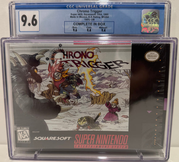 Chrono Trigger Super NES Made in Mexico, K-A Rating, CGC 9.6 100% CIB