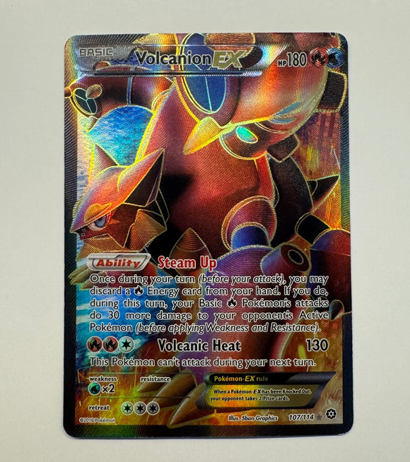 Pokemon TCG Volcanion EX XY Steam Siege 107/144 Holo 2016