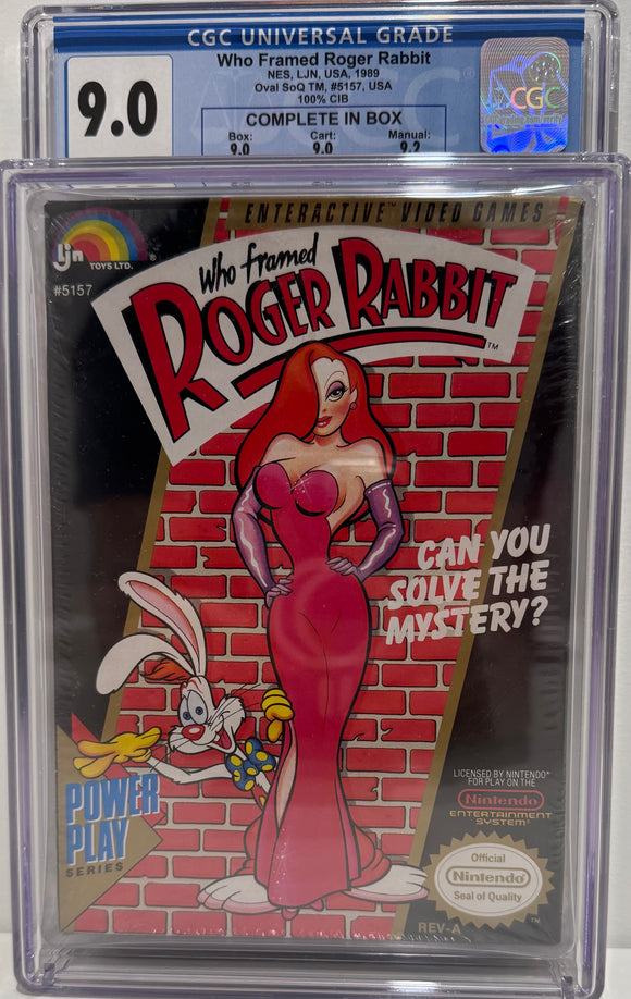 Who Framed Roger Rabbit NES Oval SoQ Complete In Box 100% CIB CGC 9.0