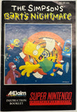 The Simpsons Bart's Nightmare SNES 1992 CIB Complete in Box