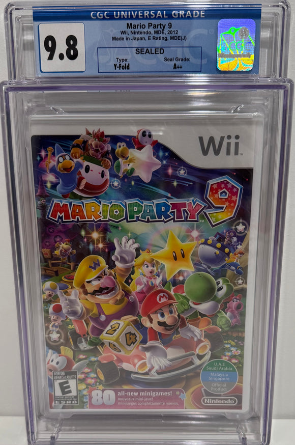 Mario Party 9 Wii Made in Japan, E Rating, MDE(J) CGC 9.8 A++ SEALED