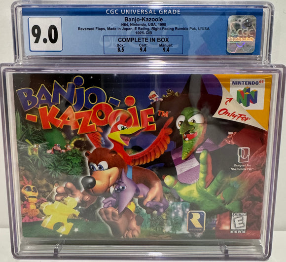Banjo-Kazooie N64 Right-Facing Rumble Pak 1ST PRINT 100% CIB CGC 9.0