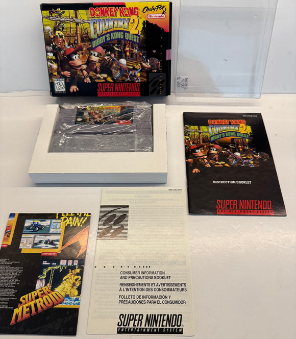 Donkey Kong Country 2 Nintendo SNES 1995 CIB Complete in Box