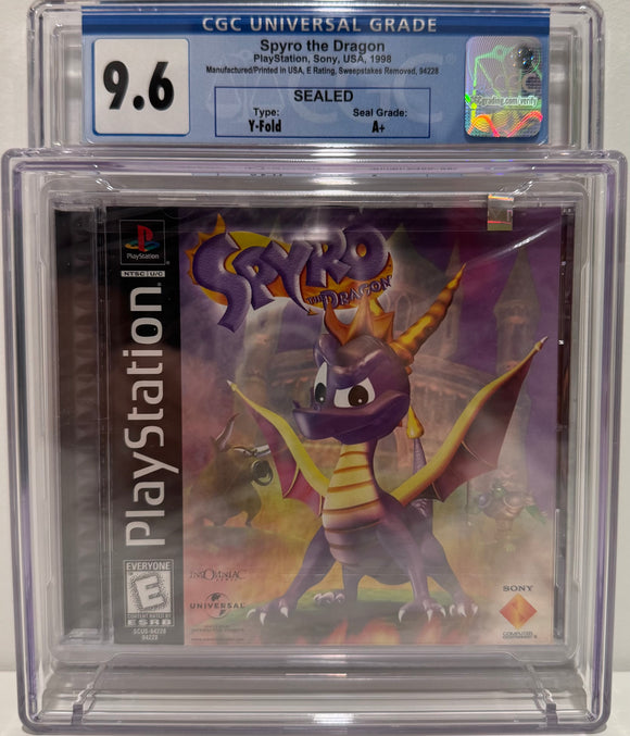 Spyro the Dragon Sony Playstation 1 No Sweepstakes CGC 9.6 A+ SEALED