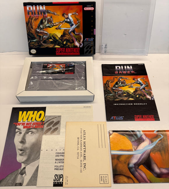 Run Saber Nintendo SNES 1993 100% CIB Complete in Box
