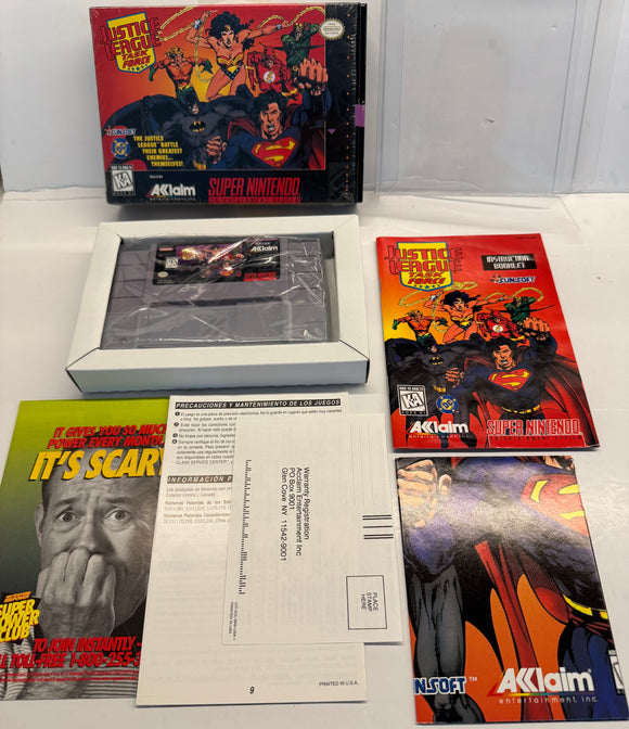 Justice League Task Force Nintendo SNES 1995 100% CIB Complete in Box