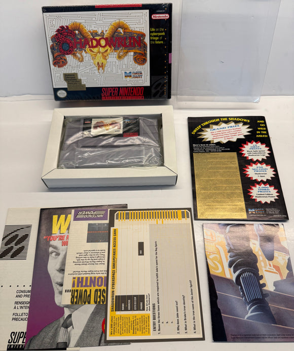 Shadowrun Nintendo SNES 1993 100% CIB Complete in Box