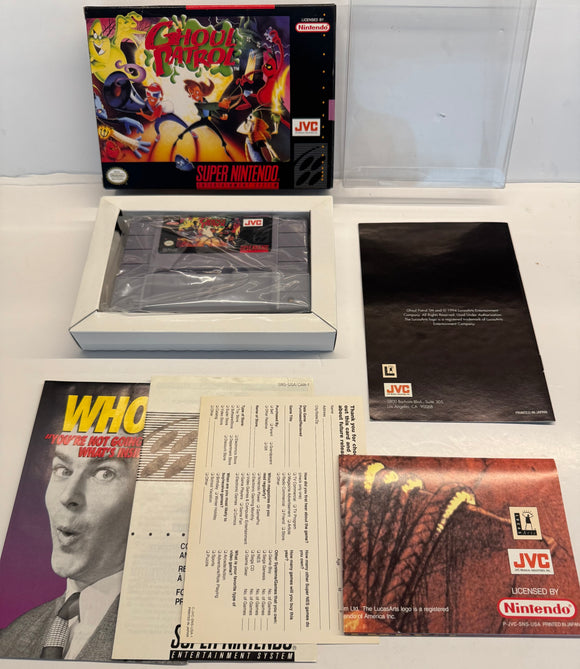 Ghoul Patrol Nintendo SNES 1994 100% CIB Complete in Box