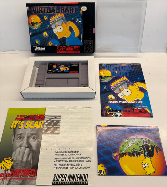 Virtual Bart Nintendo SNES 1994 CIB Complete in Box