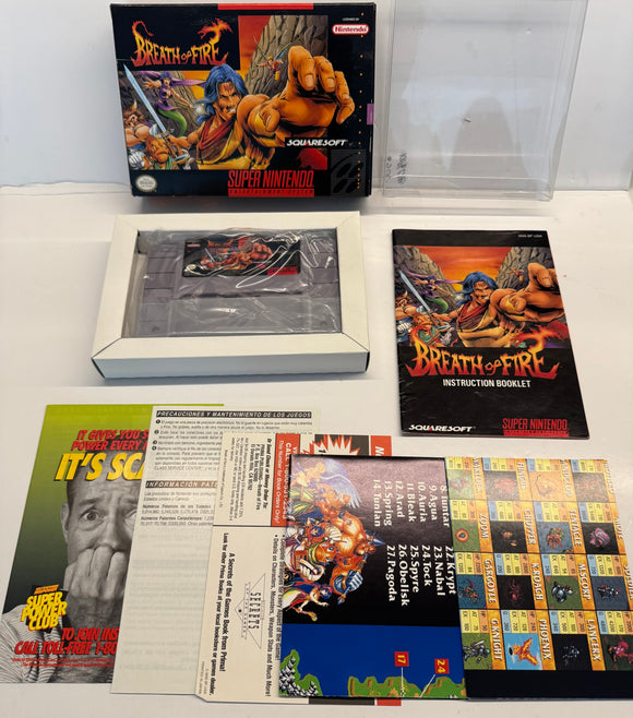 Breath of Fire  Nintendo SNES 1994 100% CIB Complete in Box
