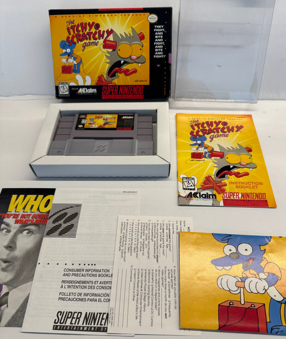 The Itchy & Scratchy Game SNES 1995 100% CIB Complete in Box