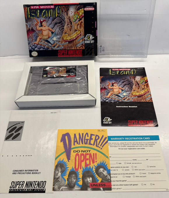 Super Adventure Island Nintendo SNES 1992 CIB Complete in Box