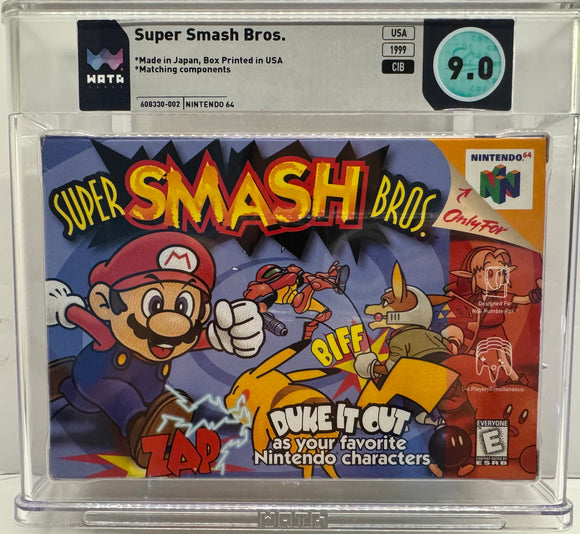 Super Smash Bros. N64 Complete In Box CIB BOX 9.2 WATA 9.0
