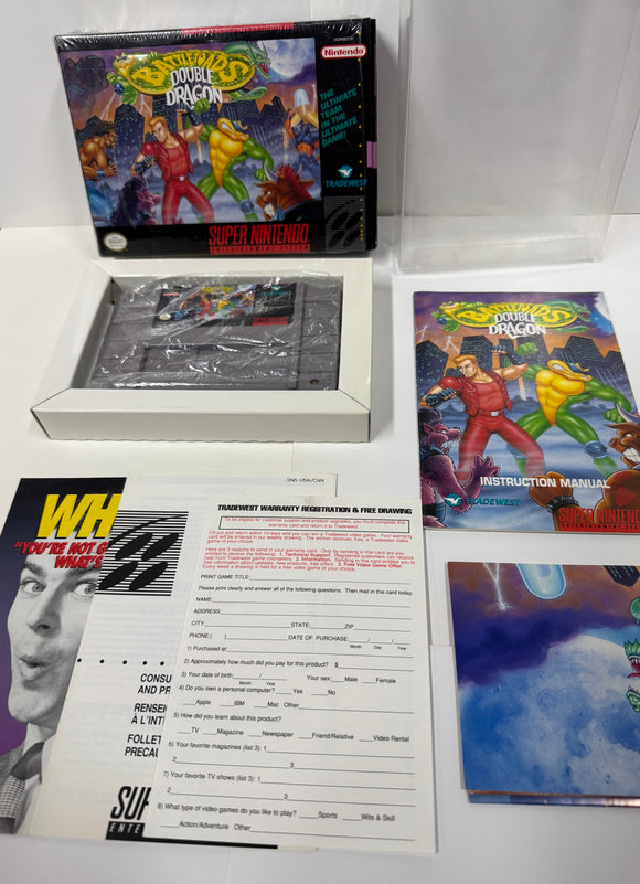 Battletoads / Double Dragon SNES 1993 100% CIB Complete in Box