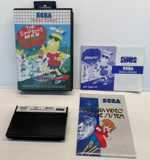 Sega Mastered System The Simpsons Bart vs The Space Mutants CIB + Poster MINT!