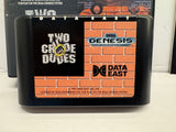 Sega Genesis Two Crude Dudes CIB Complete In Box NEAR MINT!