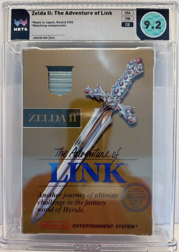 Zelda II: The Adventure of Link Nes CIB WATA 9.2! 2ND HIGHEST CIB COPY!