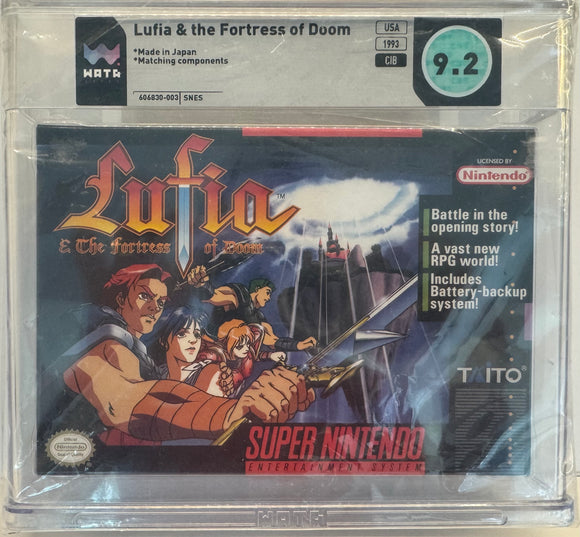 Lufia & the Fortress of Doom SNES CIB Complete In Box! 2nd Highest CIB COPY!