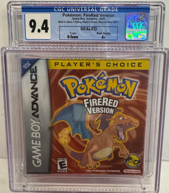 Pokémon: FireRed Version Game Boy Advance Player's Choice CGC 9.4 A+ Sealed!