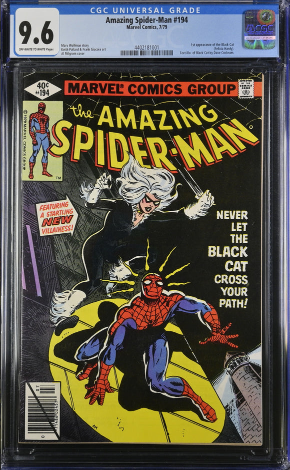 Amazing Spider-Man #194 CGC 9.6 1st App. of Black Cat (Felicia Hardy)