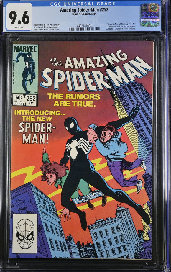 Amazing Spider-Man #252 CGC 9.6 (1984) 1st App. of the Black Costume!