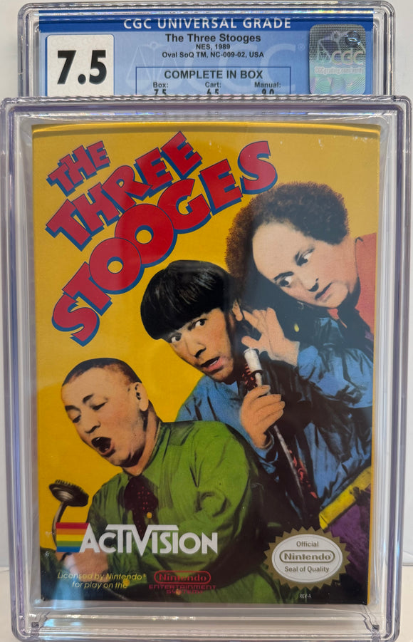Three Stooges Nintendo NES CGC 7.5 1987 CIB Complete in Box!