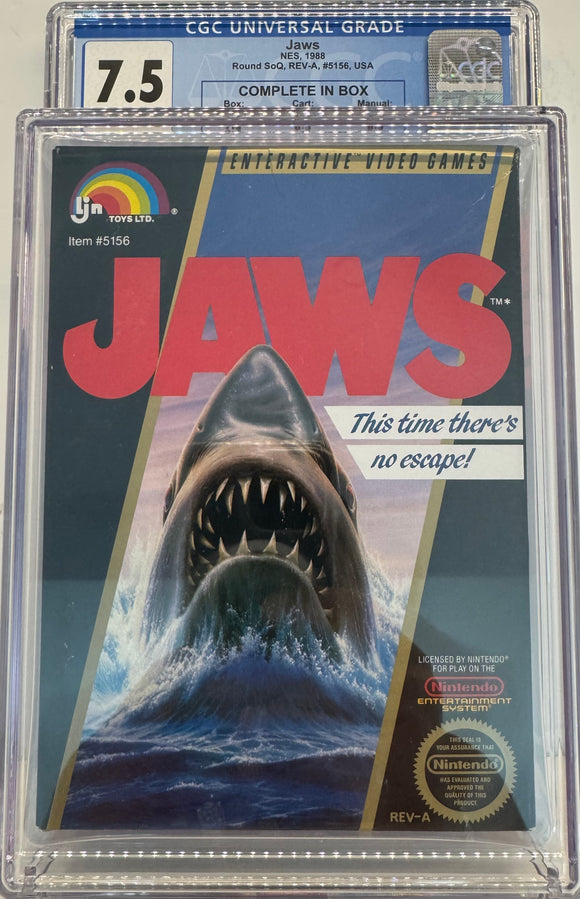 Jaws Nintendo NES CGC 7.5 1988 CIB Complete in Box!
