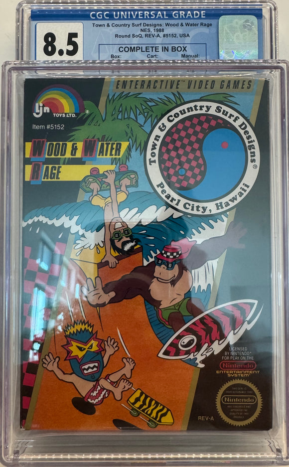 Town & Country Surf Designs Wood & Water Rage NES CGC 8.5 1988 CIB!