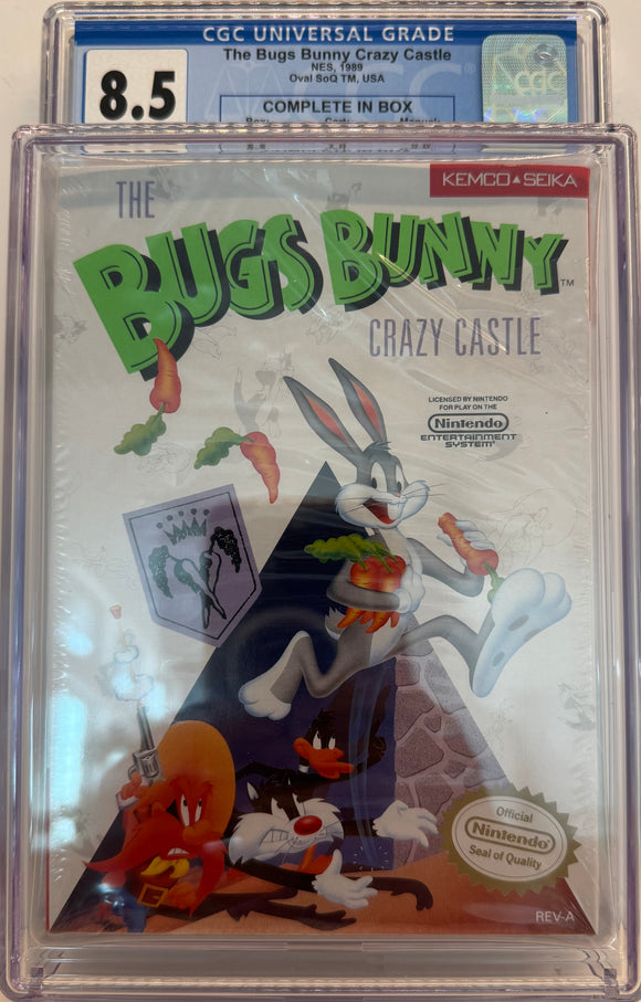 The Bugs Bunny Crazy Castle Nes 1989 Oval Soq CIB CGC 8.5