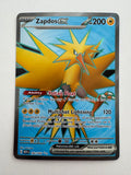 Pokemon TCG Zapdos Ex 192/165 Scarlet & Violet 151 Full Art