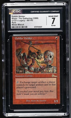 MTG Goblin Welder 80/143 1999 Urza's Legacy Rare ERROR CGC NEAR