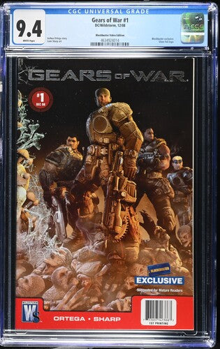 Gears of War #1 CGC 9.4 (2008) Blockbuster Variant! Silver Foil Logo