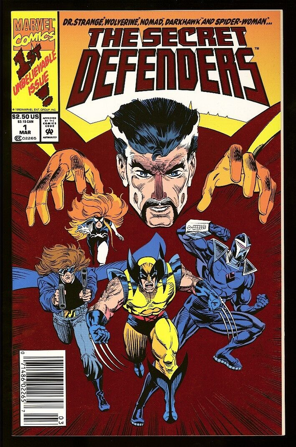 The Secret Defenders #1 Marvel 1993 (NM+) Red Foil Cover NEWSSTAND!