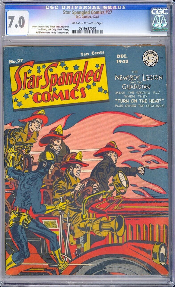 Star Spangled Comics #27 CGC 7.0 (1943) Newsboy Legion & Guardian App!