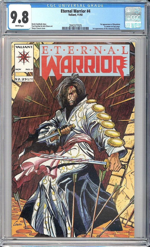 Eternal Warrior #4 CGC 9.8 (1992) 1st Cameo Appearance of Bloodshot!
