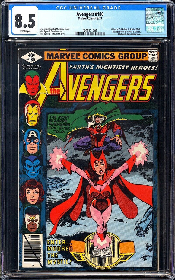 Avengers #186 CGC 8.5 (1979) Origin Of Scarlet Witch & Quicksilver!