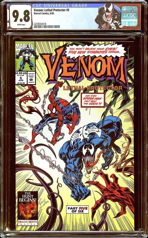 Venom Lethal Protector #5 CGC 9.8 (1993) 1st App Phage Lasher Riot Agony!