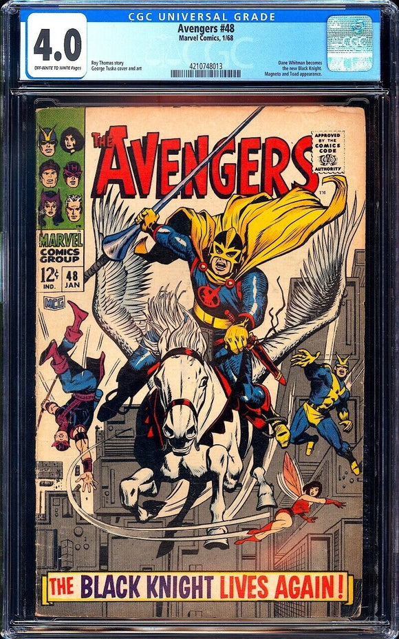 Avengers #48 CGC 4.0 (1968) Dane Whitman Becomes New Black Knight!