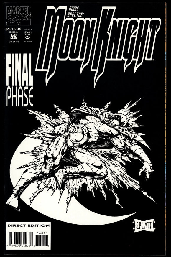 Marc Spector Moon Knight #60 Marvel 1993 (NM-) Stephen Platt Last Issue!