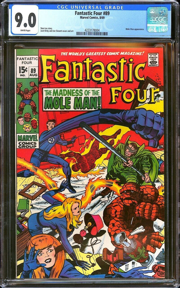 Fantastic Four #89 CGC 9.0 (1969) HIGH GRADE! Mole Man Appearance!