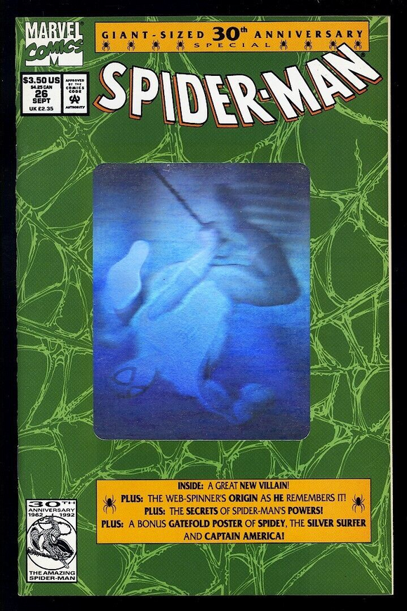 Spider-Man #26 Marvel 1992 (NM) Hologram Cover 30th Anniversary!
