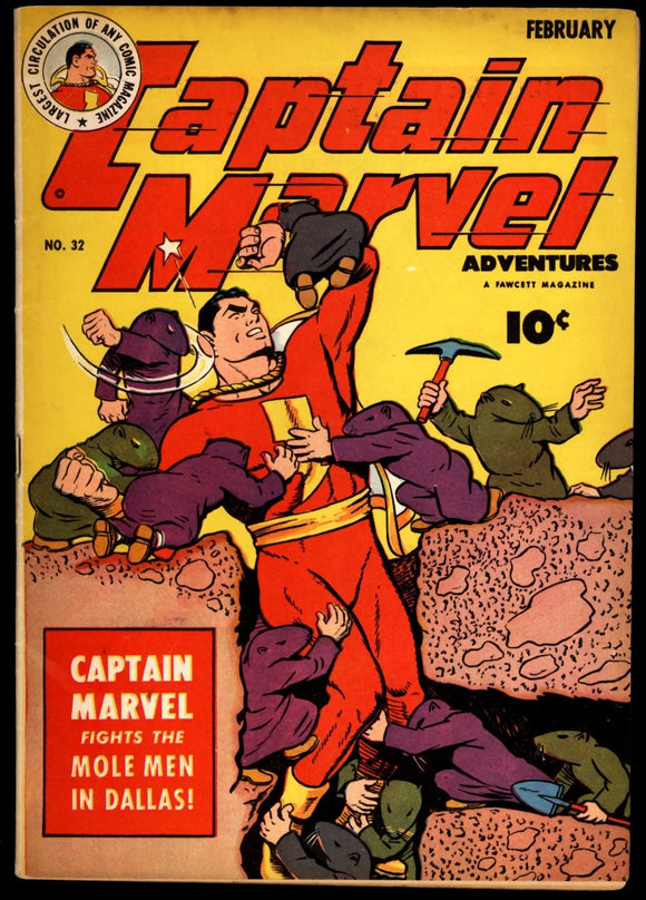 Captain Marvel Adventures #32 Fawcett 1944 (Pages Cut Read Desc)