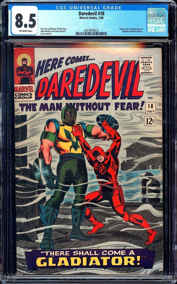 Daredevil #18 CGC 8.5 (1966) Origin & 1st App of Gladiator!