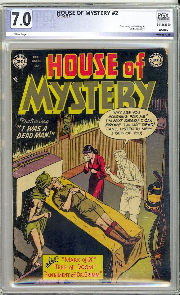 House of Mystery #2 PGX 7.0 (1952) DC Comics GOLDEN AGE HTF!