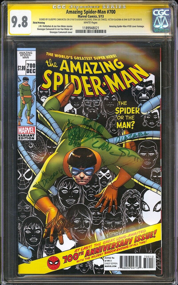 Amazing Spider-Man #700 CGC SS 9.8 (2013) 3rd Print - SS x 5!
